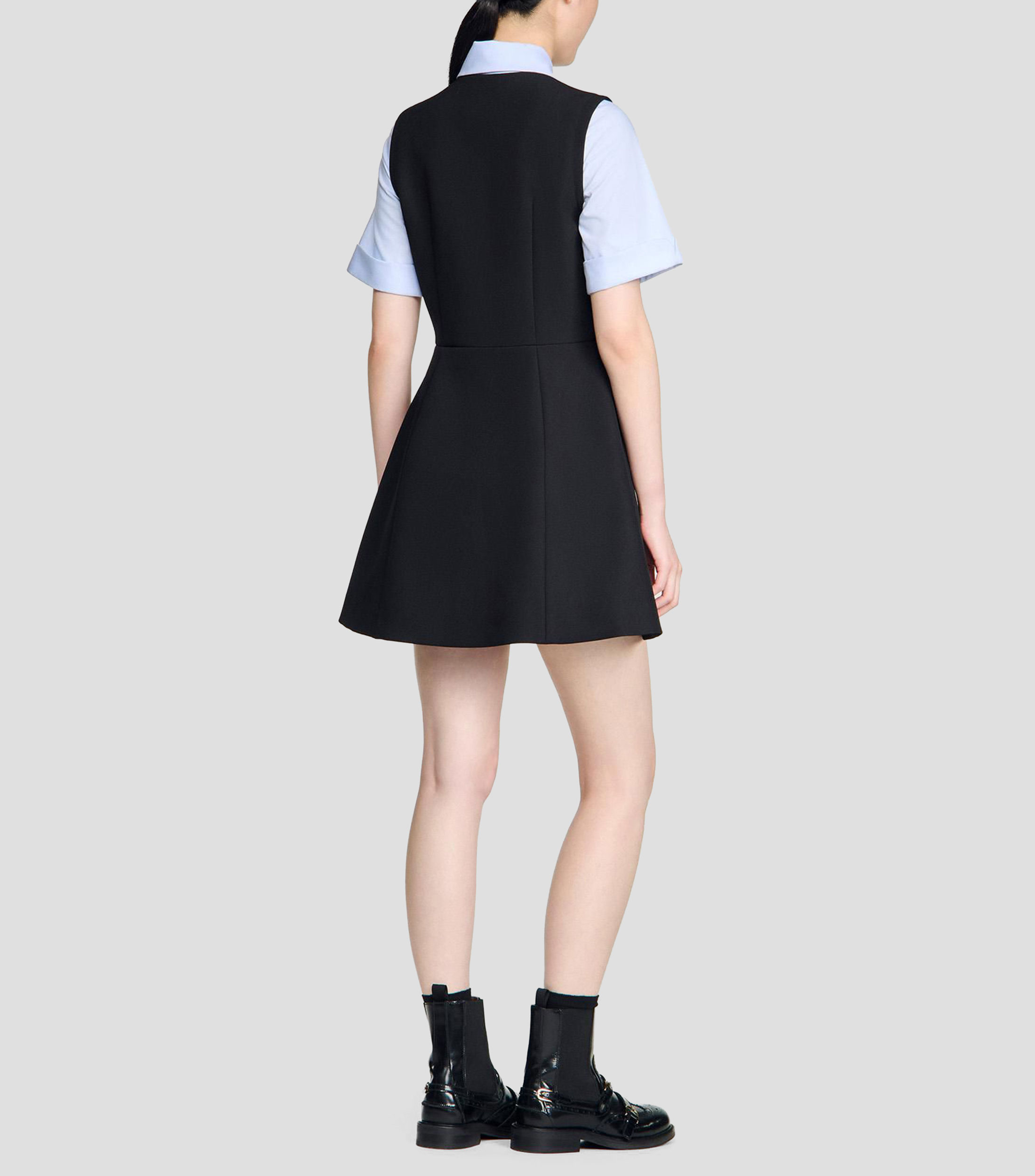 Vestido corto liso Mujer